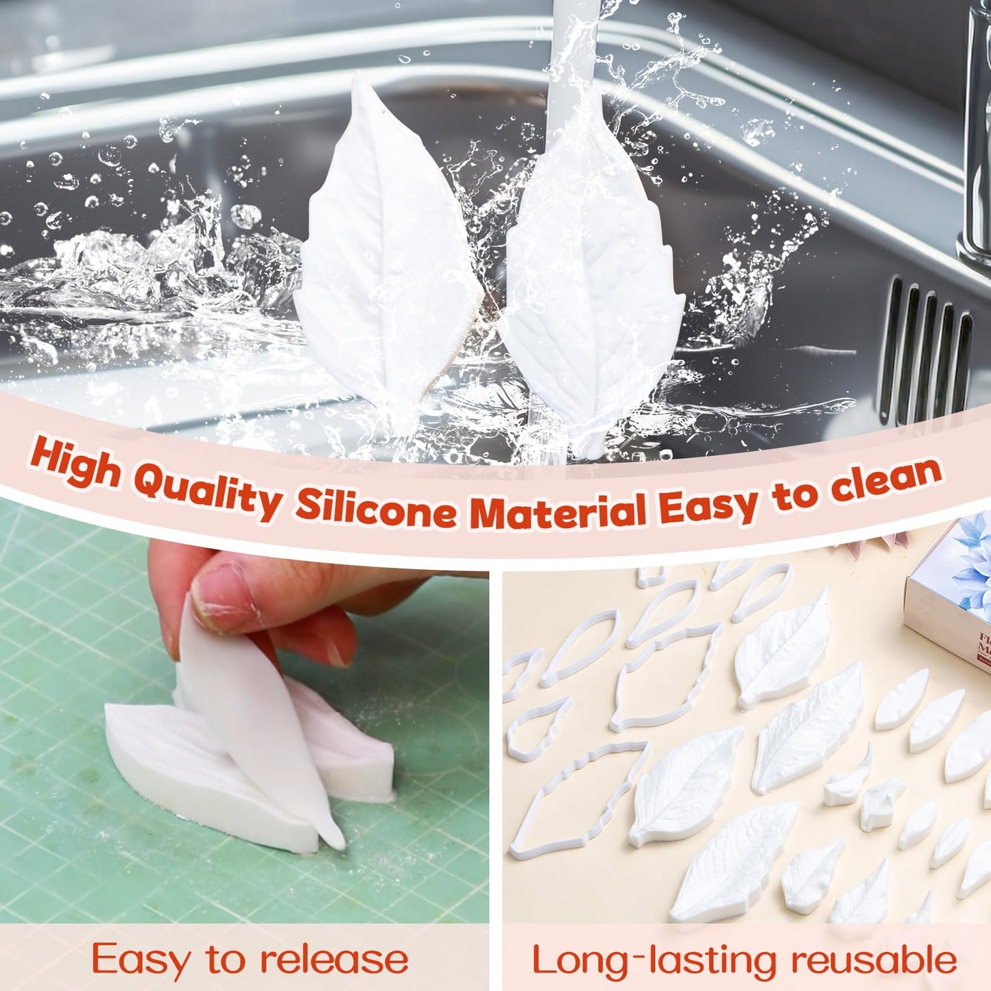 Professional Flower Fondant Mold Set, Reusable Silicone Cake Decorating Tools for Baking & Sugar Craft (Dahlia Flower Fondant)