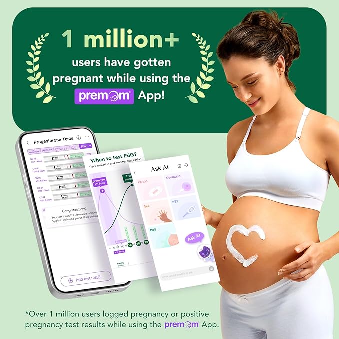 Easy@Home PdG Test Strips: Track Ovulation Insights with Progesterone Urine Tests – at Home Fertility Test for Women with Premom Ovulation App - PdG (Pregnanediol Glucuronide) Tests – 5 Pack