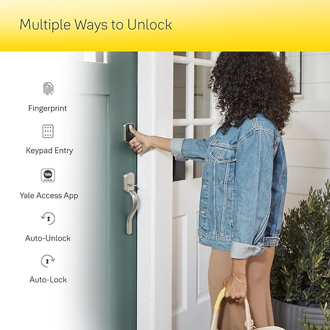Yale Assure Lock 2 Touch Deadbolt, Lifetime Brass Key-Free Smart Lock with Bluetooth Connected Touchscreen Keypad and Fingerprint Scanner for Code Entry (No Wi-Fi), YRD450-F-BLE-P05