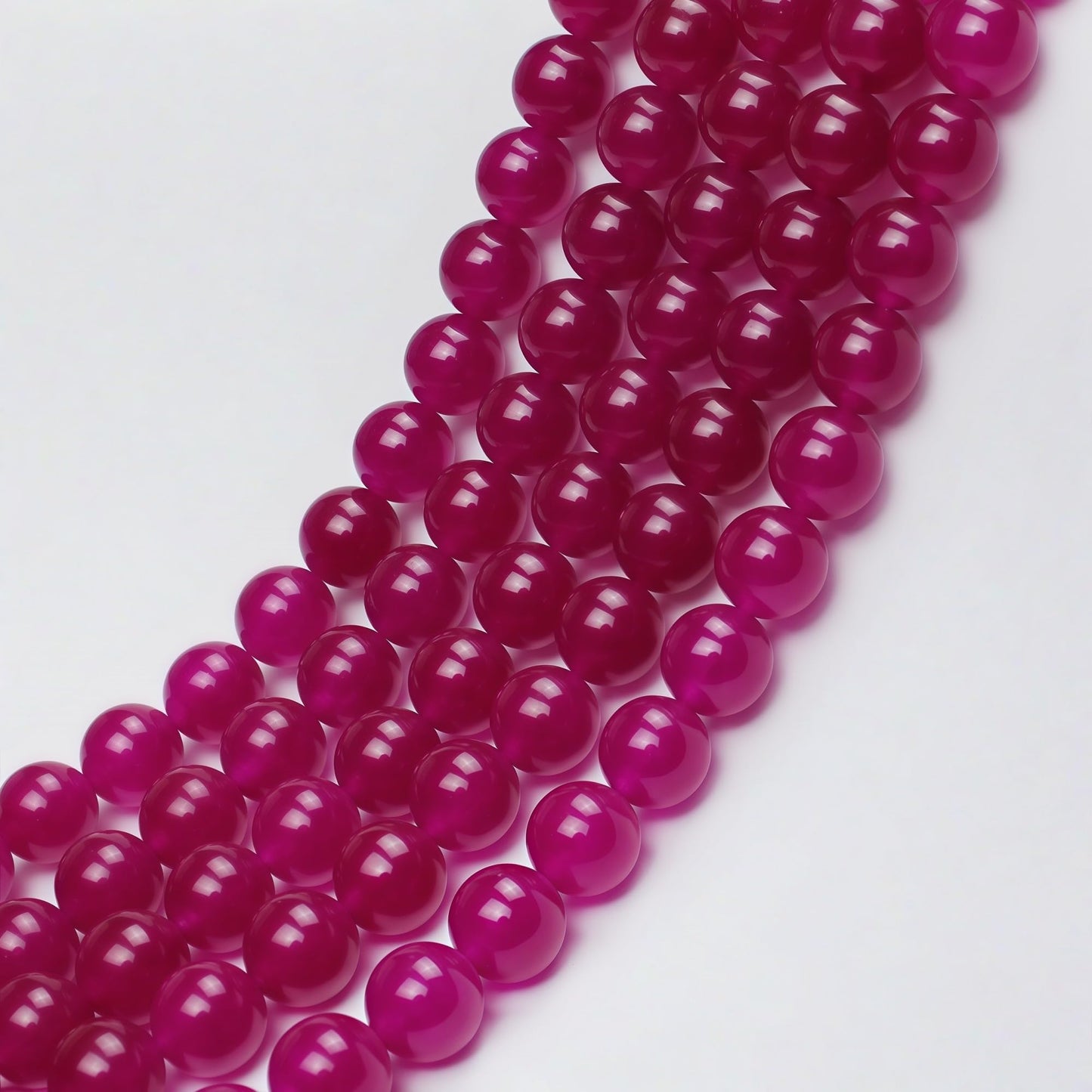 MJDCB Natural Rose Red Jade Round Loose Beads for Jewelry Making DIY Bracelet Necklac (10mm)