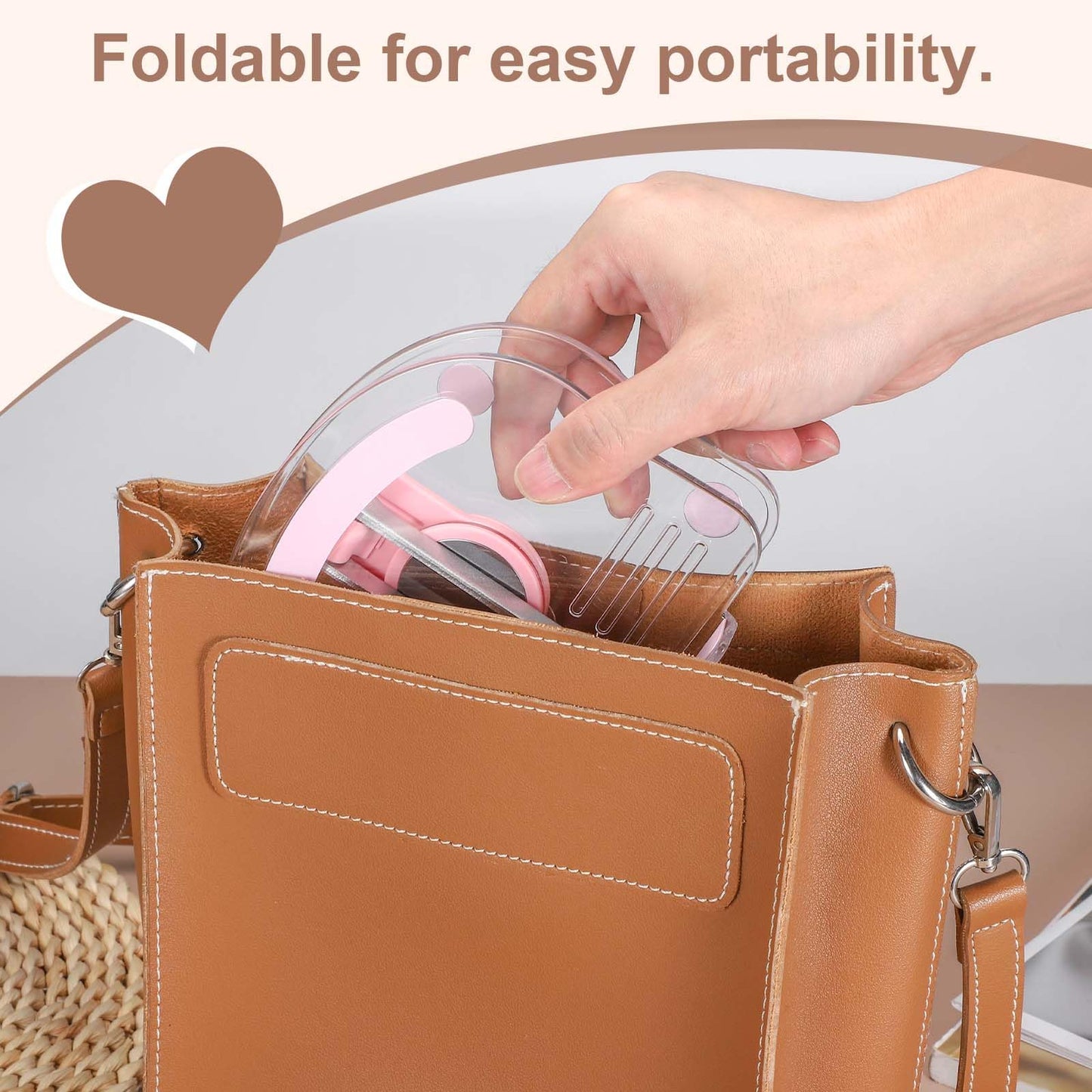 PATIKIL Acrylic Tablet Stand, Acrylic Tablet Holder Adjustable Foldable Portable Clear Cute with 360 Degree Rotating Base for Desk Home Office Women Gifts, White