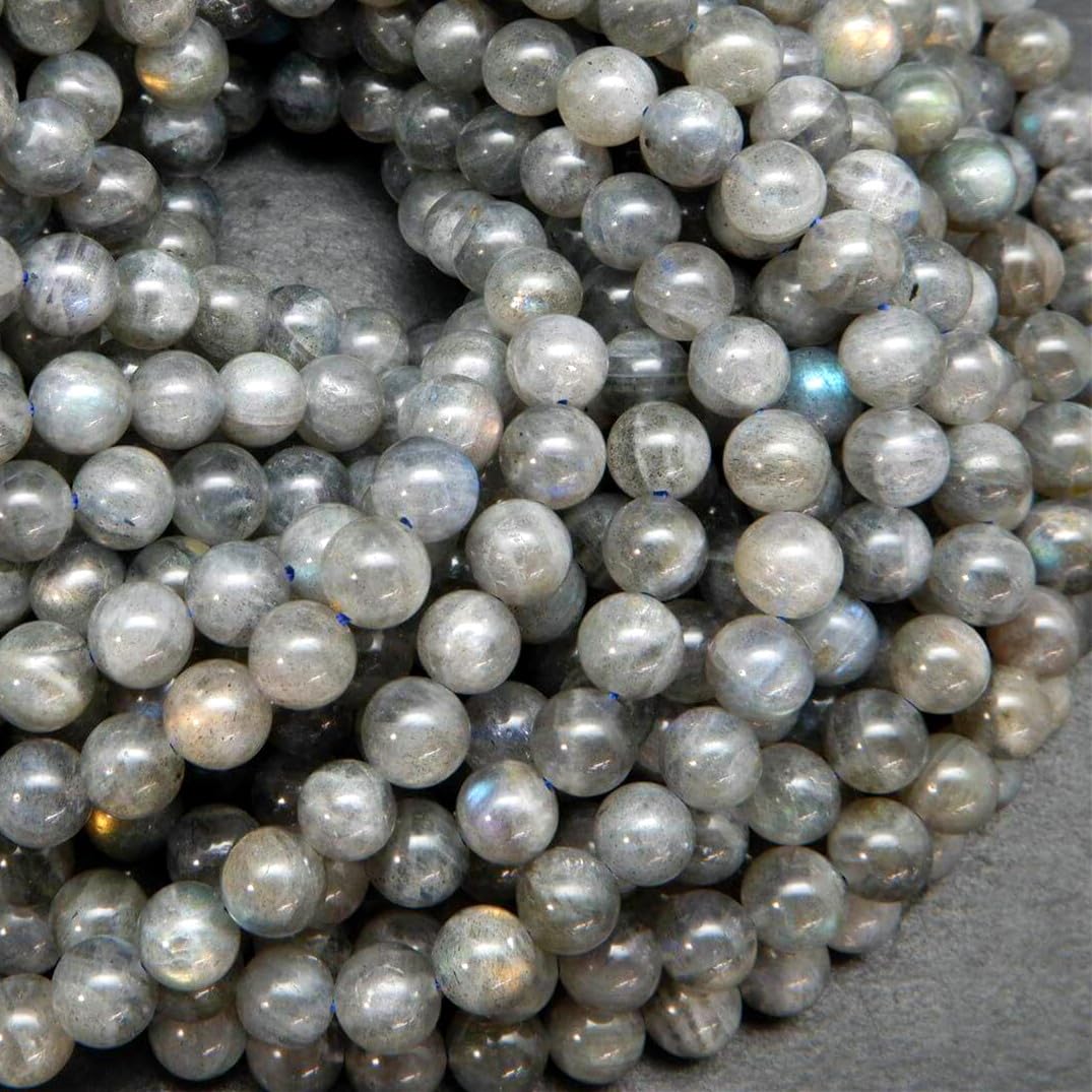 Zenkeeper 108 Pcs Labradorite Gemstone Beads for Jewelry Making 8 MM Labradorite Gemstones Loose Stone Beads