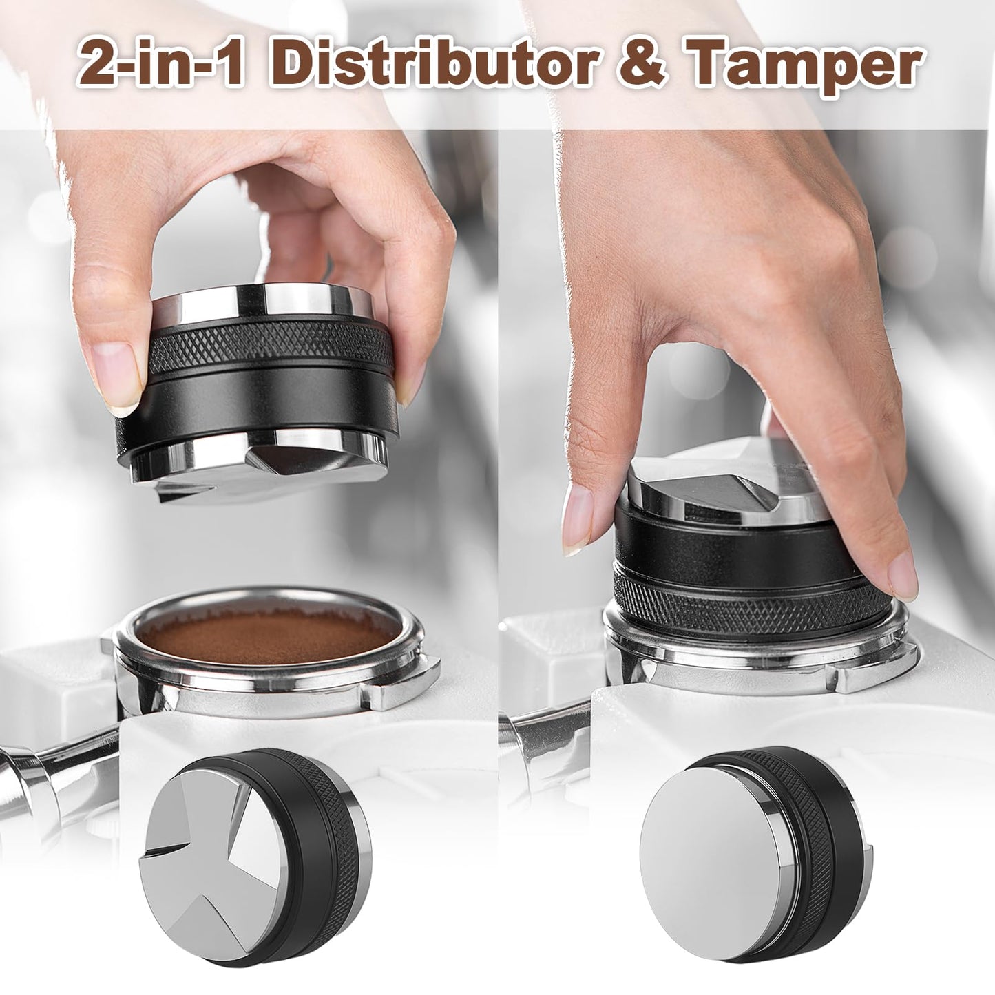 Choxila Espresso Tools Kit – 51mm 2-in-1 Distributor & Tamper, WDT Tool with Needles, Magnetic Dosing Funnel, Espresso Tamper, Espresso Machine Accessories