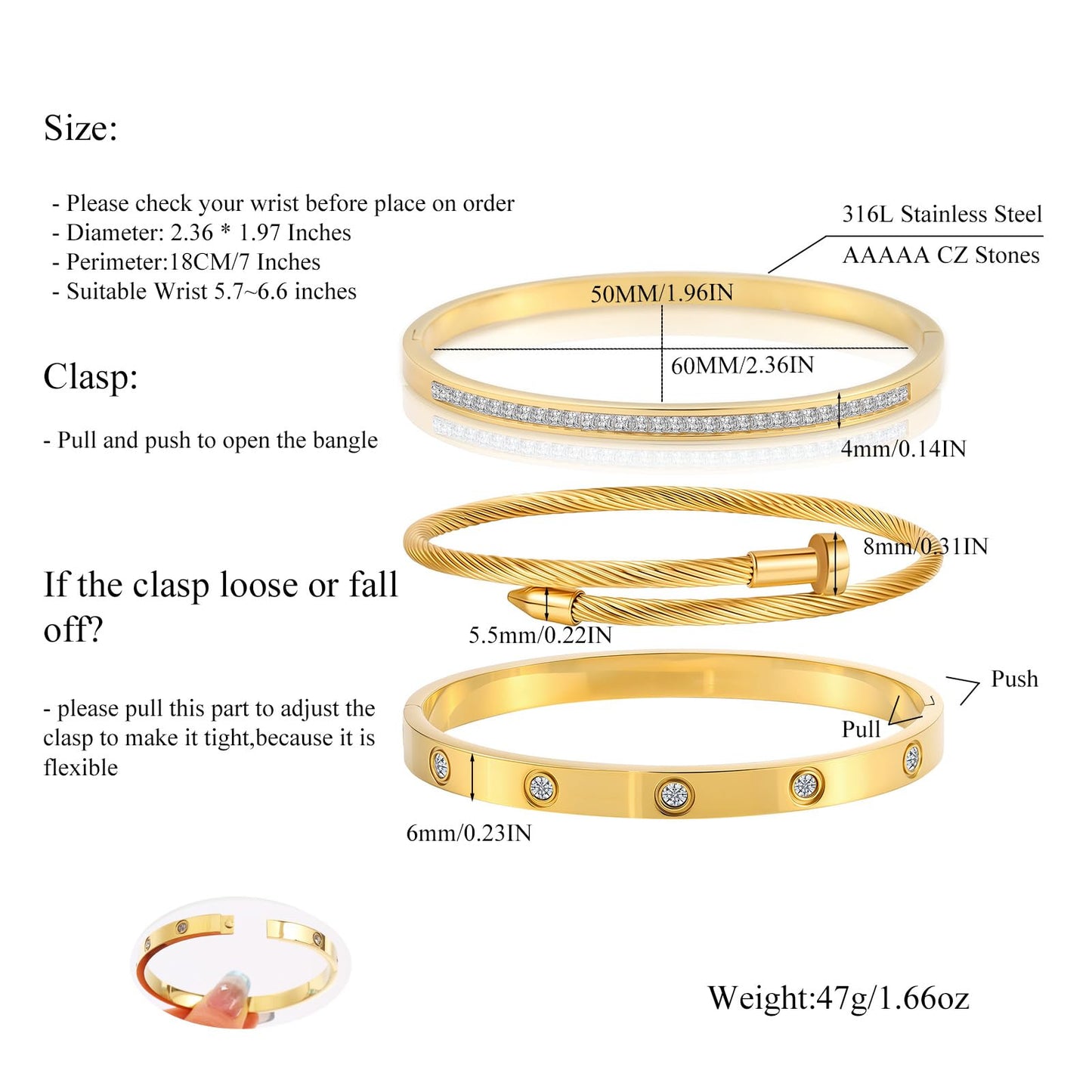 Camhanno Bracelets for Women - Stackable Bangles with Friendship & Love Theme - Stainless Steel Jewelry, Ideal Birthday Gift (Style 1)