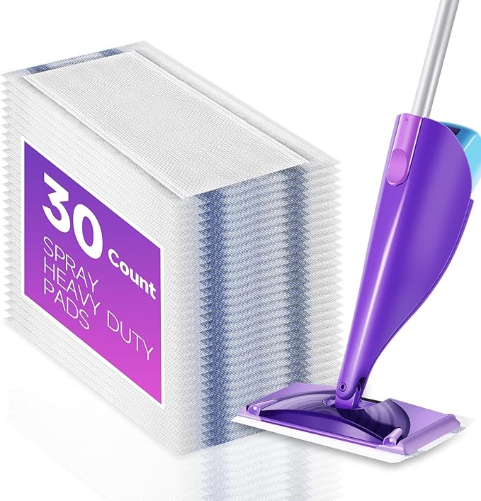 CLEANPIONEER Mopping Replacements Pad Compatible for Swiffer Wet Jet Spray Mop, Disposable Multi Surfaces Mop Refills Used for Floor Cleaning, Thickness and Absorbent, 30 Count