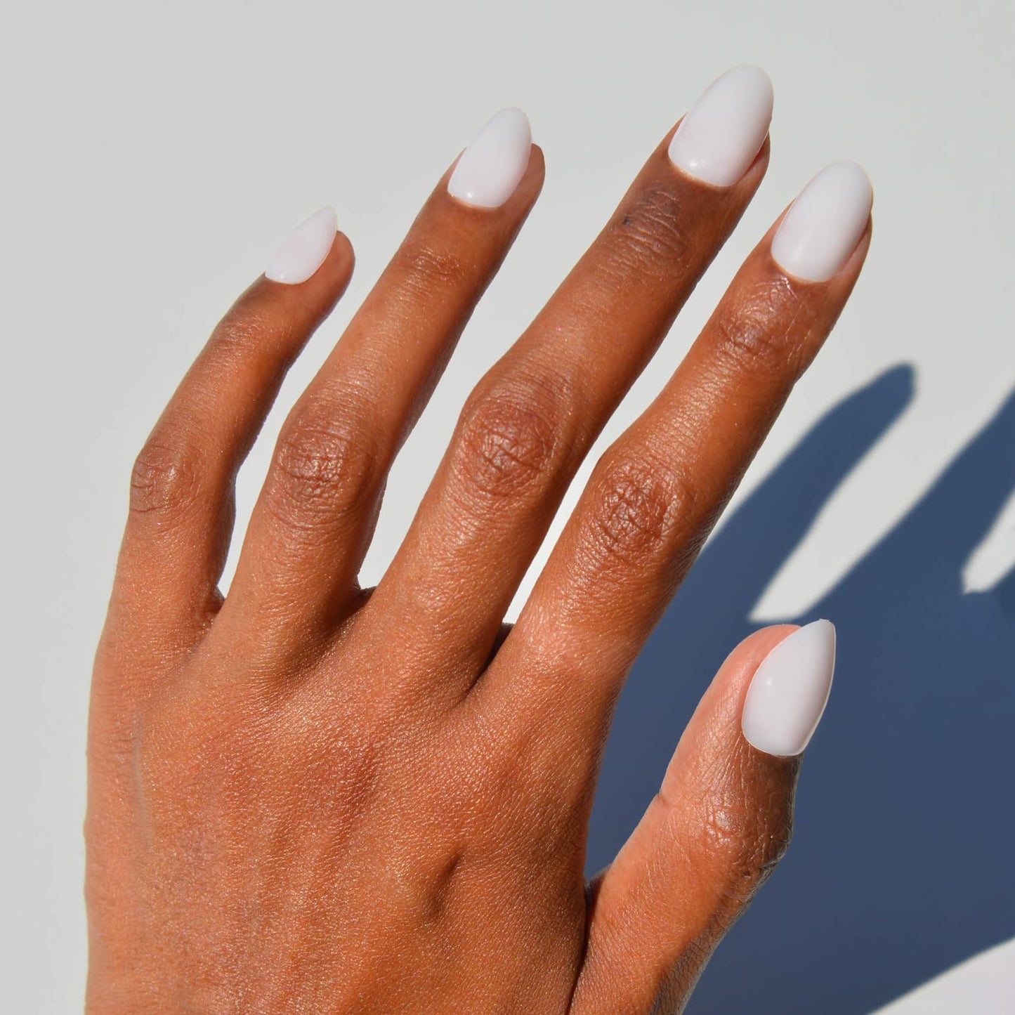 Glamnetic Press On Nails - Short Oval Fake Nails, Milky White Nails, Clean Girl | 15 Sizes - 30 Nail Kit with Glue | Gift for Mom