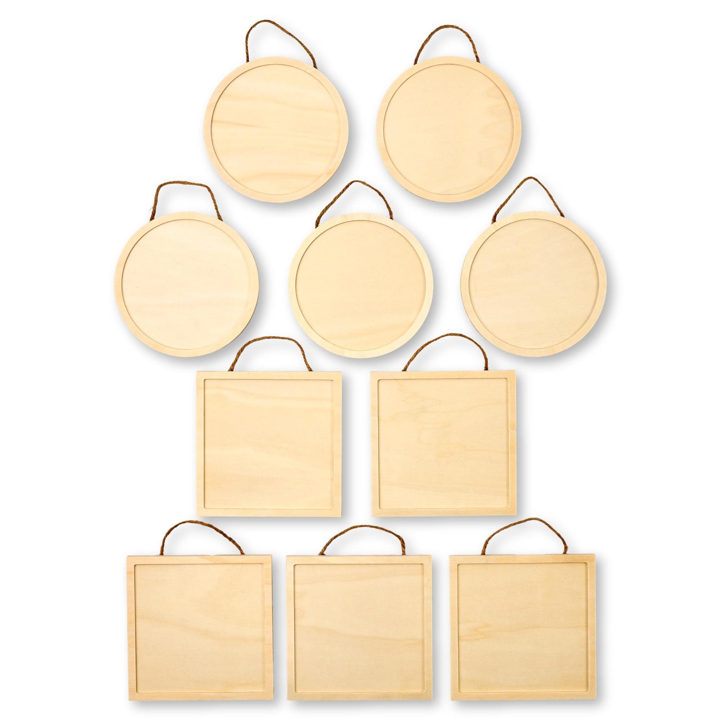 Martha Stewart, Circle and Square Wood Plaque Set, 10 pcs