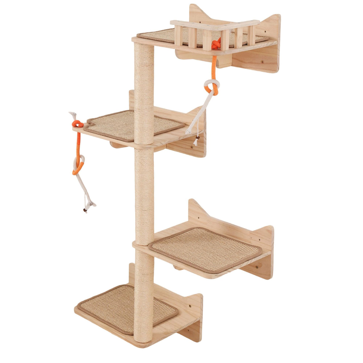 MIUZMORE Cat Wall Shelves, 9-Piece Cat Wall Furniture with Sisal Mats