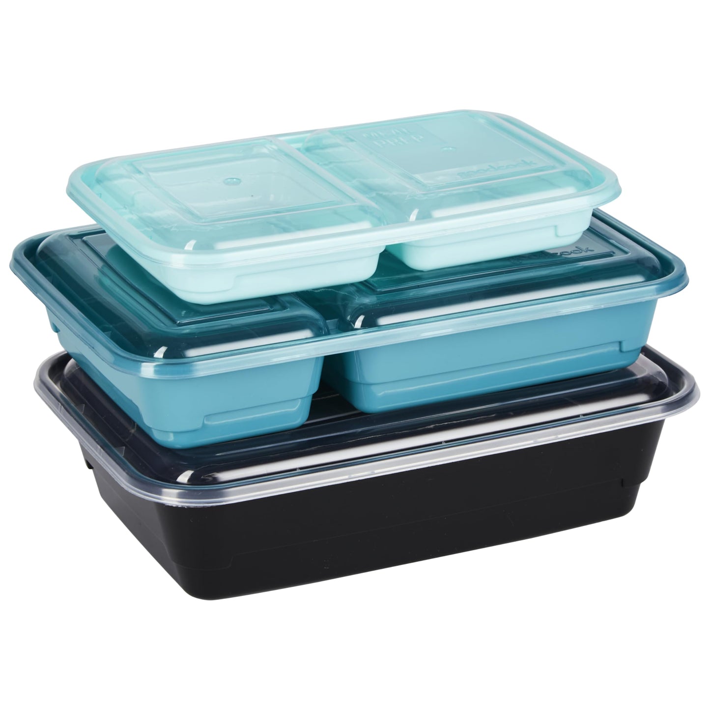 GoodCook Meal & Snack Prep Container Set, Includes Embossed Measurements & Color Coordinated Lids, Made Without BPA, 60-Piece Set