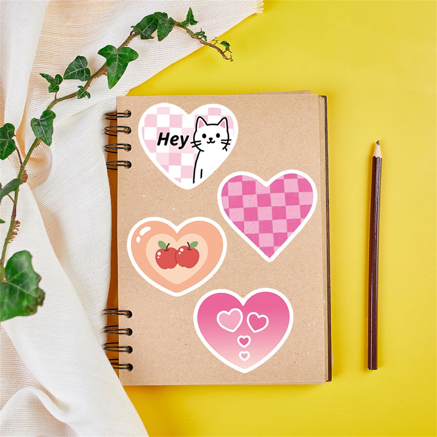 50PCS Valentines Stickers, Heart Stickers for Water Bottle, Scrapbook, Laptop, Valentine's Day Gift, Cute Love Decorative Sticker for Teens Adults