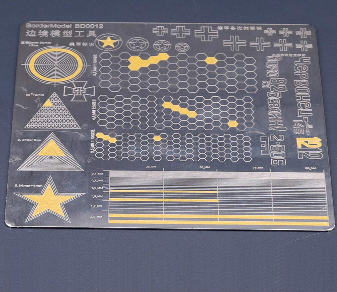 ANSAI for Hobby Military Model Scale Model -Stainless Steel Reusable Scribe Board,Carved,Drawing Painting Masking Tape Stencils