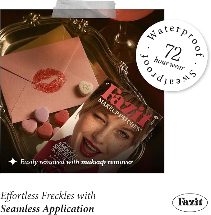 Fazit Makeup Patches - Smooch Speckles - Glow Up Make-Up Patches - Cute Glitter Makeup Accessories for Women - Cosmetic Glitter for Face