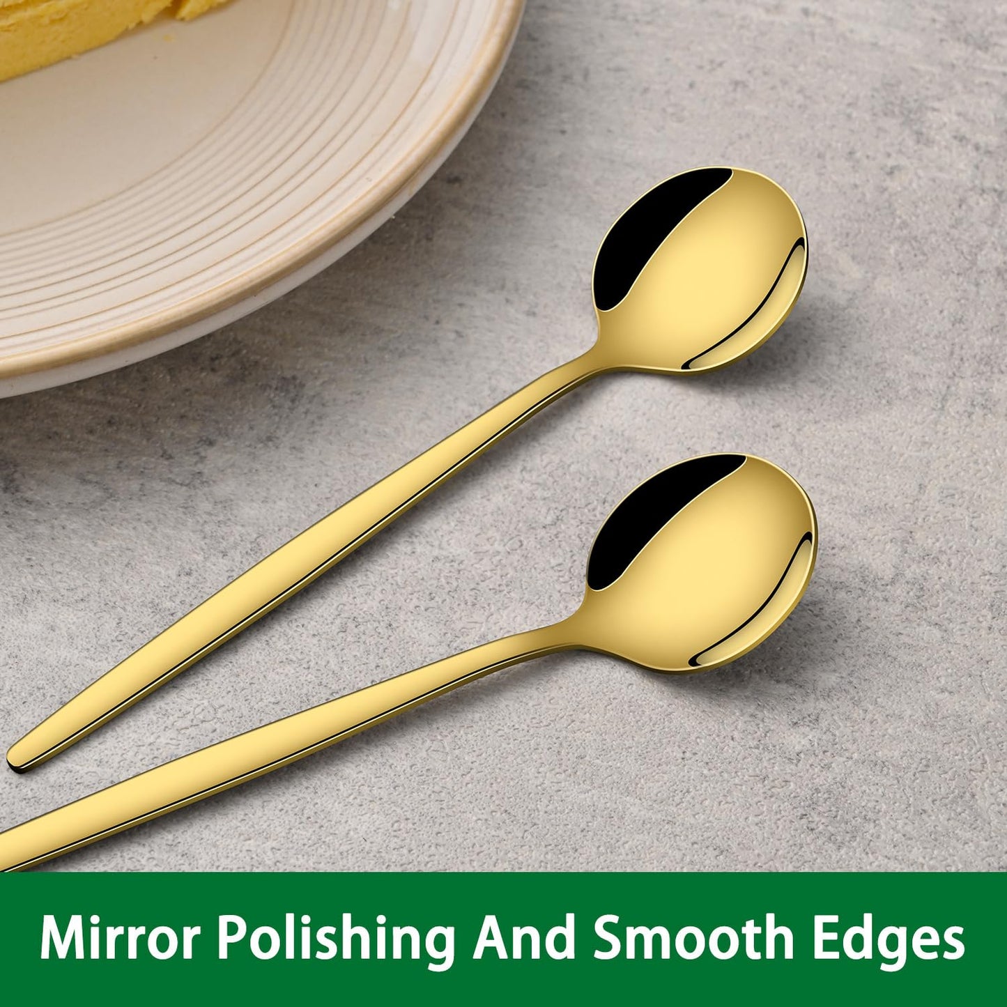 5.1 Inch Coffee & Tea Spoon,6 Pieces Gold Stainless Steel Teaspoon,Mini Spoons For Dessert And Coffee,Durable Demitasse Coffee Spoons For Dessert