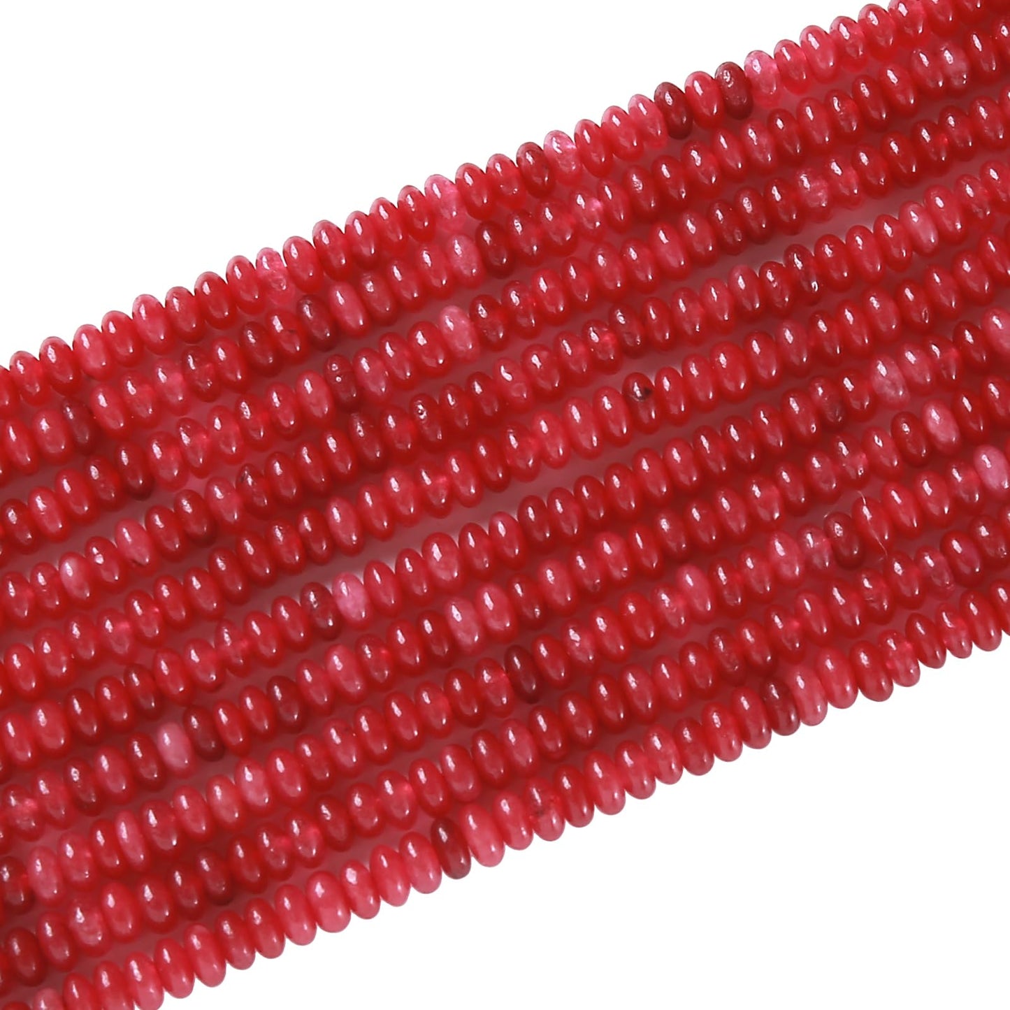150PCS 2x4mm Natural Red Jade Stone Rondelle Beads Abacus Disk Stone Beads Round Loose Spacer Gemstone for DIY Bracelet Necklace Jewelry Making
