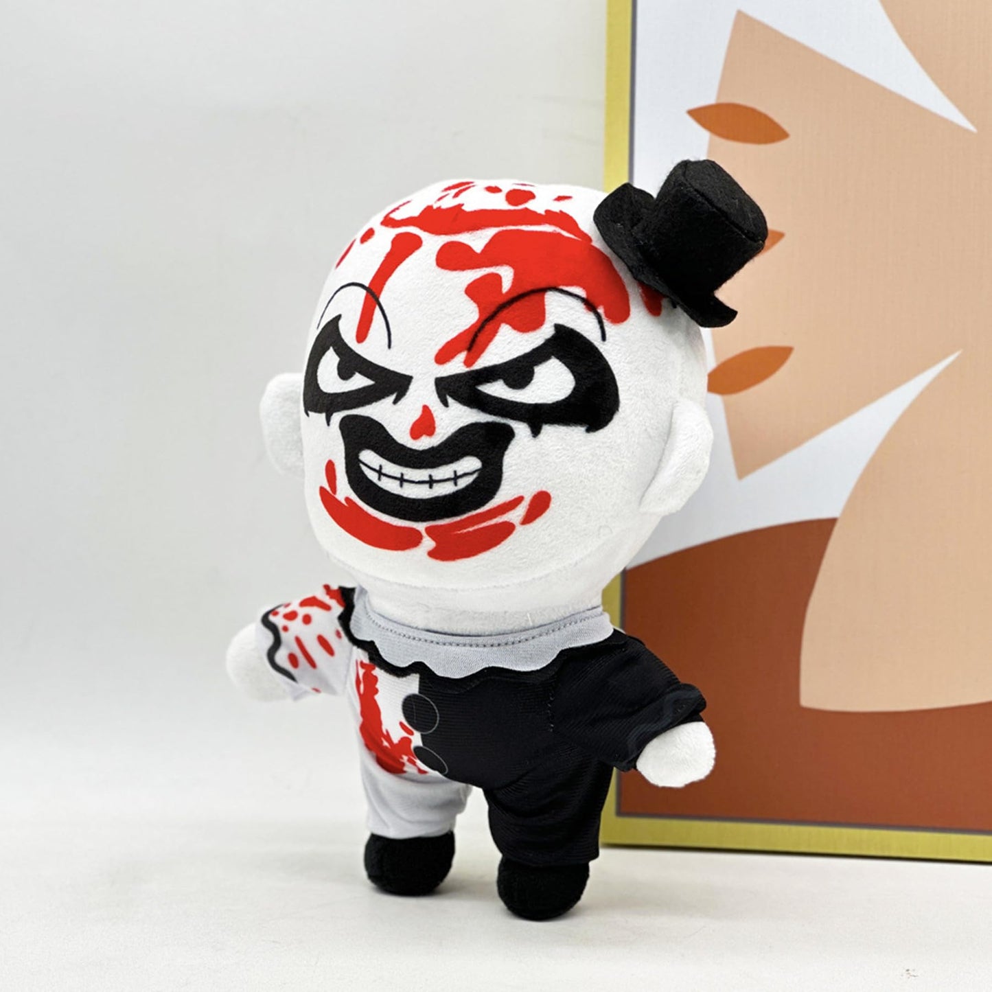 UAZIHEEY Clown Plush Doll Black White Killer Clown Plushies Stuffed Dolls for Birthdays Christmas,A