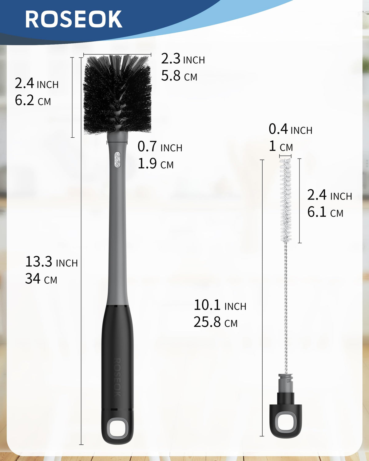 2 in 1 Bottle Brush with Straw Cleaner Brush