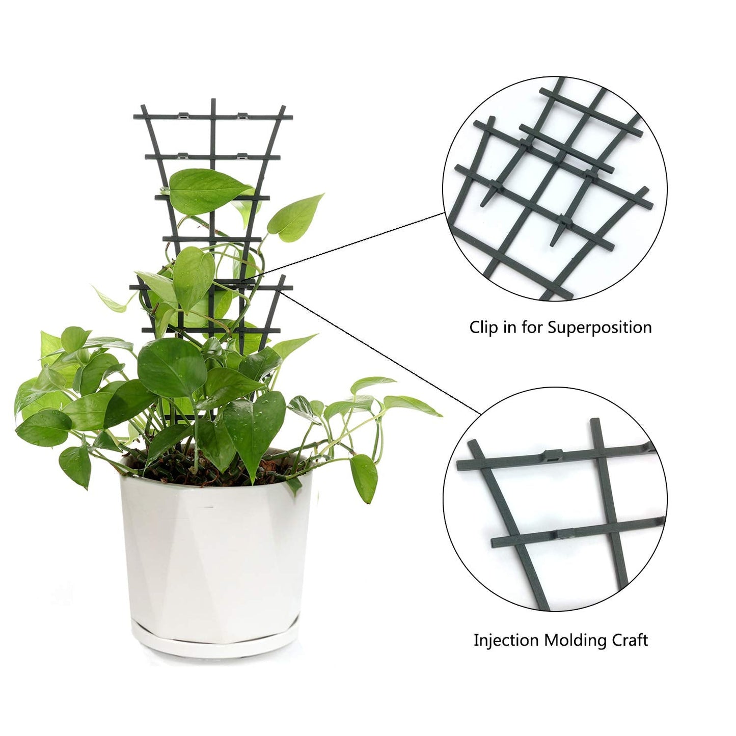 12 Pcs Garden DIY Mini Climbing Trellis Plastic Superimposed Potted Plant Support Garden Trellises for Potted Climbing Plants Vines