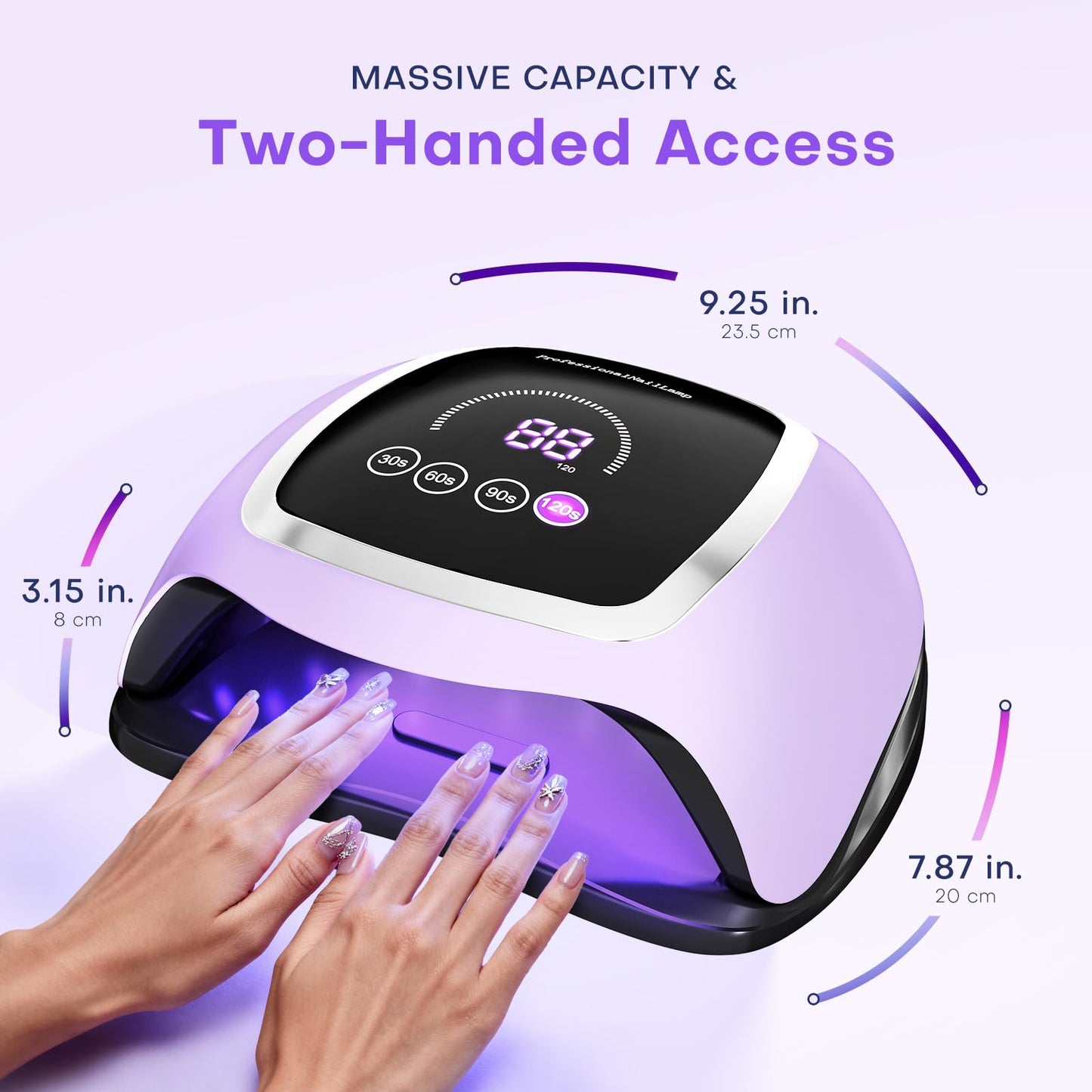 Gugusure UV LED Nail Lamp, Upgrade 180W Nail Dryer for Gel Polish with LCD Display, Auto Sensor and 4 Timer Settings, Professional Curing Lamp Light with 42 Beads for Salon and Home