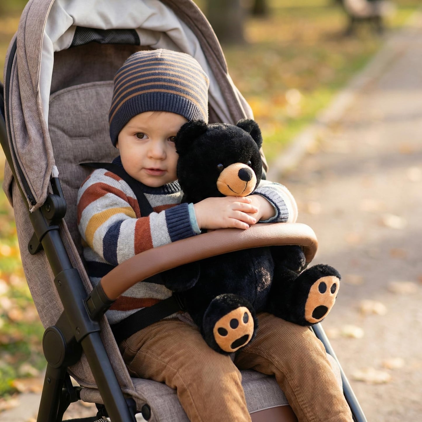 WEIGEDU Black Teddy Bear Stuffed Animals Plush Toys, Stuffed Black Bear, Teddy Bear Plush Toys for Boy Girl Kids Birthday