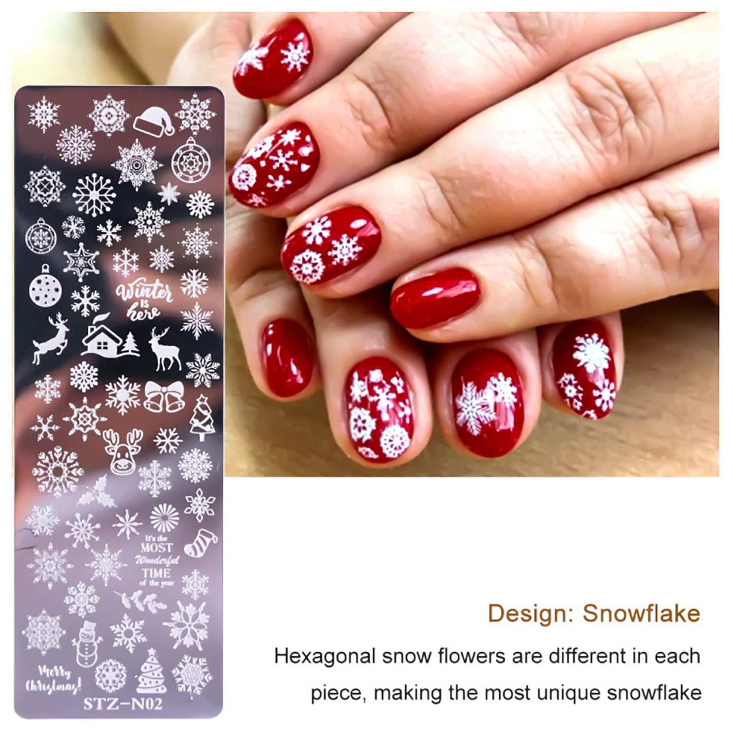 SILPECWEE 8 Pieces Nail Stamping Plate Flower Leaf Holiday Nail Stamps Nail Art Stencils Stamping Plates For Nails Manicure Stamping Kit