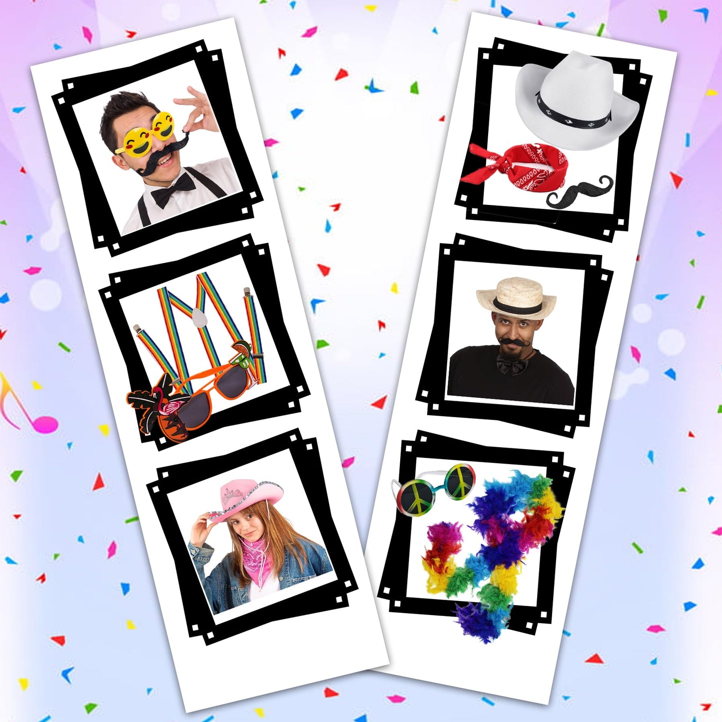 New Photobooth Set - Funny Party Hats - Photo Booth Props - 20 Piece Set