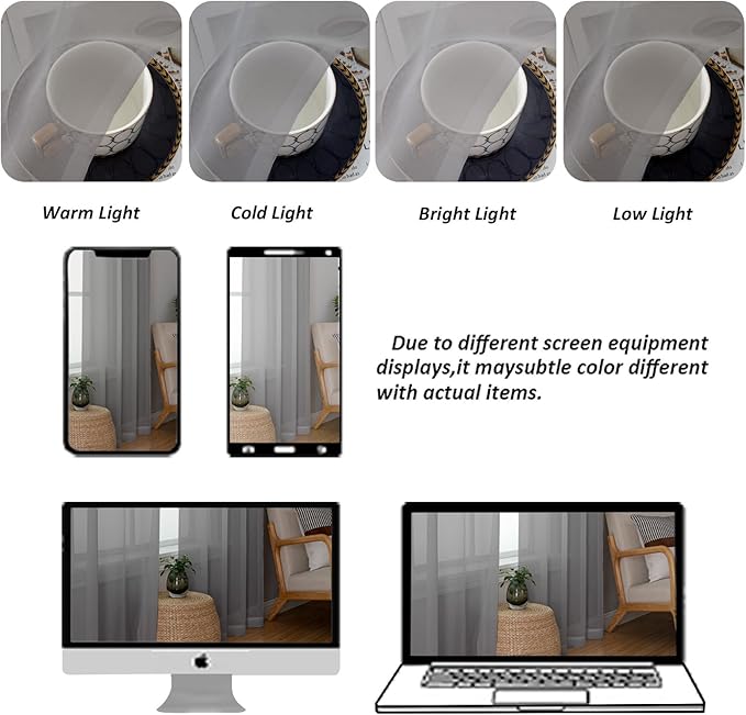 Chyhomenyc Charcoal Grey Sheer Curtains 78 Inches Long 2 Panels Set for Living Room, Light Filtering Voile Lightweight Bedroom Curtains, Rod Pocket Solid Window Treatment Drapes, Each 42W x 78L