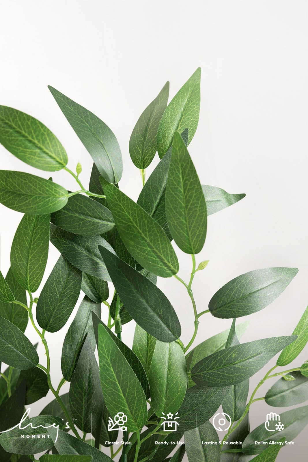 Ling's moment Italian Ruccus Greenery Stems Artificial Plants, 4Pcs 28" Tall Fake Branches Greenery, Realistic Texture Hanging Plant for Home Decor Wedding Bouquets Table Centerpieces, Room/Office