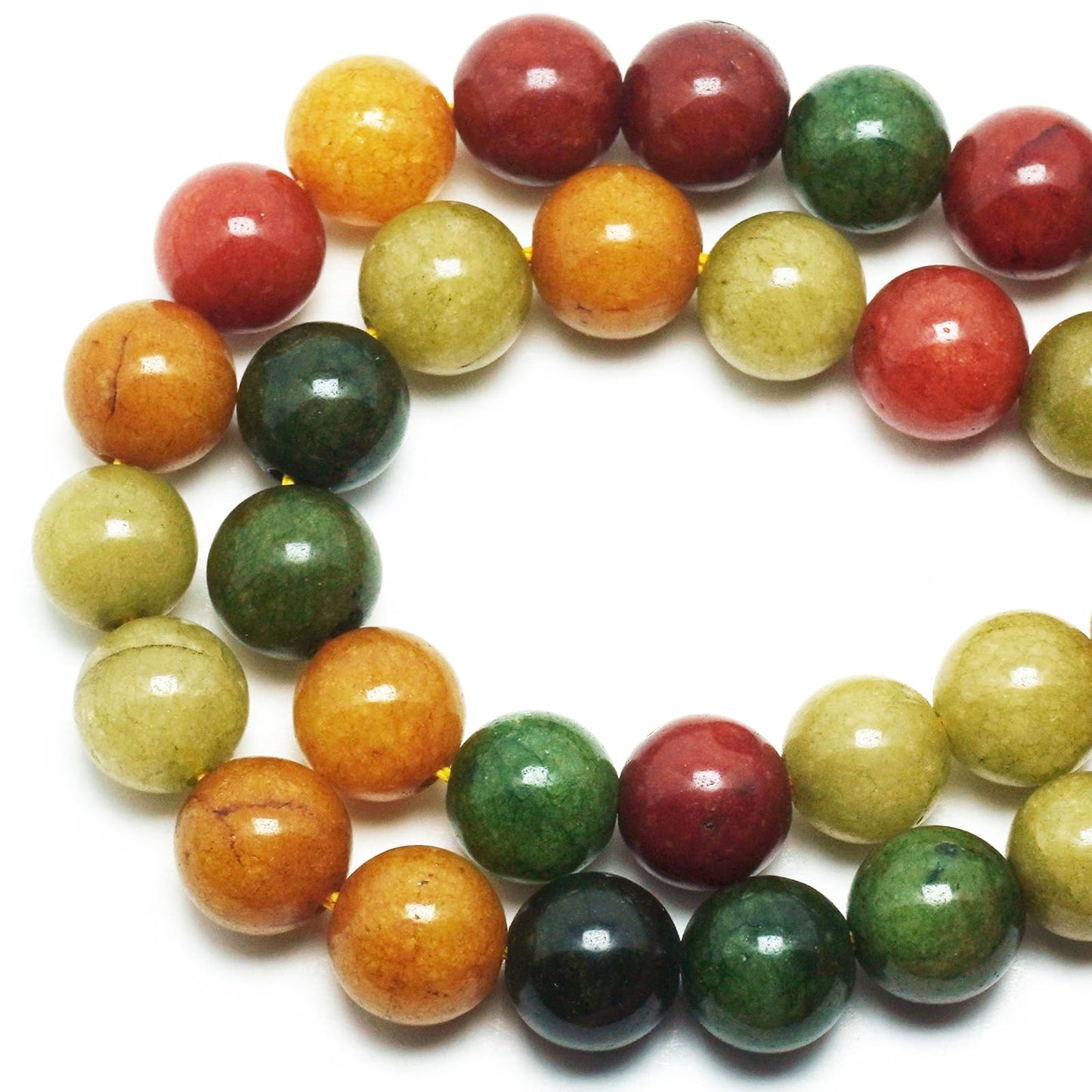 DIQIO Jade Stone Beads for Jewelry Making - 6mm Gemstone Round Loose Beads for Bracelets(58-60pcs, Alashan Stone Jade)
