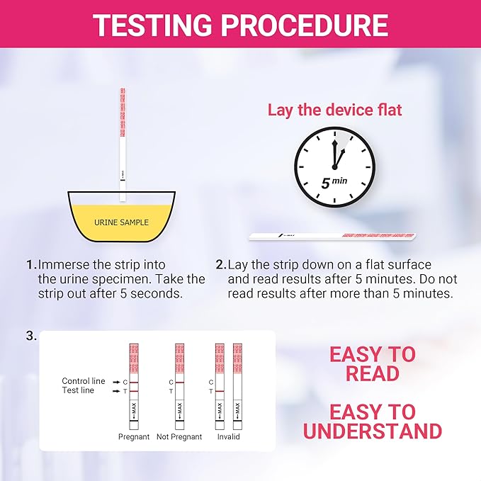25 Pack Pregnancy Test Strips, Rapid and Accurate Results