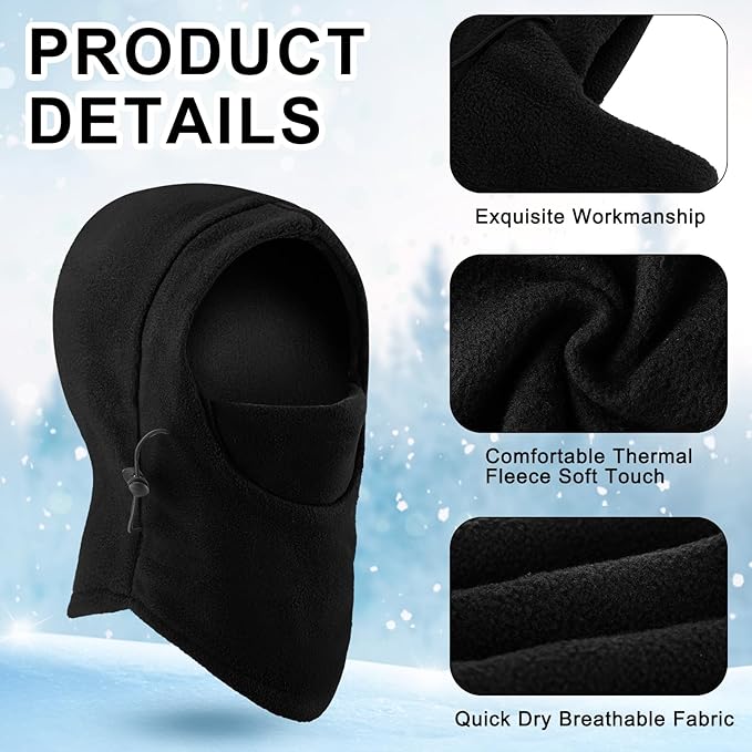Frienda 8 Pcs Balaclava Ski Mask Men Windproof Warmer Face Covers Adjustable Winter Mask for Men Women