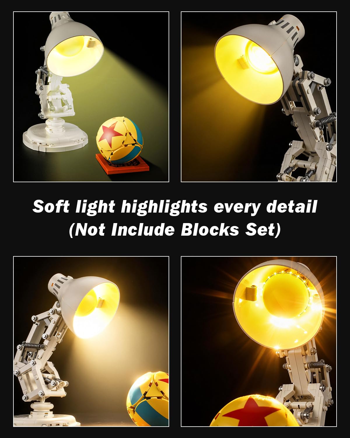 Mililier LED Light Kit for Lego 21357 Pixar Luxo Jr. Building Set, Compatible with Lego 21357 Building Blocks Model(Not Include Blocks Set)