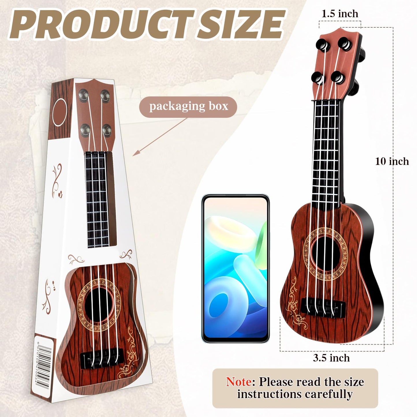 10 Inch Kids Mini Guitar 12 Pcs Toy Guitars 4 Strings Mini Ukulele Musical Instrument Guitars Toy for Toddler Beginner