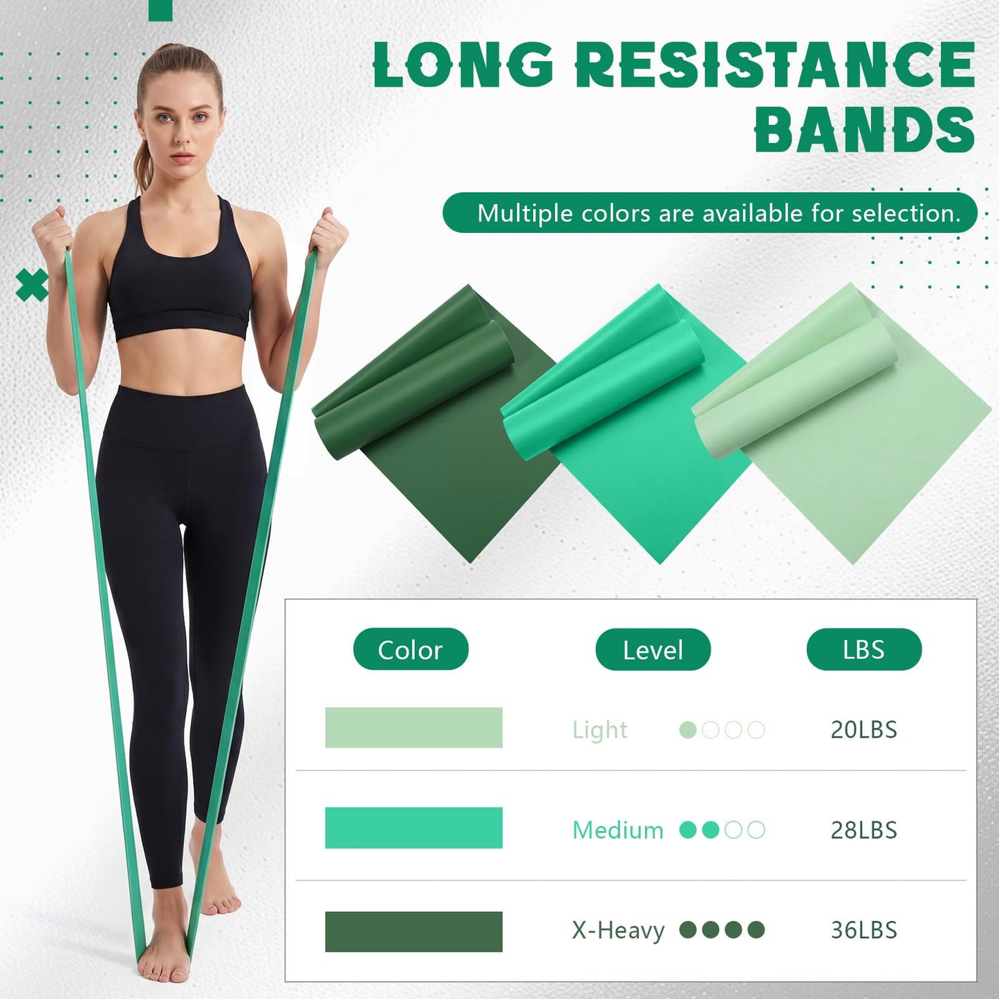 Shappy 10 Pack Resistance Bands, 5.4ft Long Exercise Band Bulk, Non-Latex Elastic Stretch Bands for Physical Therapy, Stretching, Rehab, Yoga, Pilates, Gym, Home Exercise(28 Lbs)