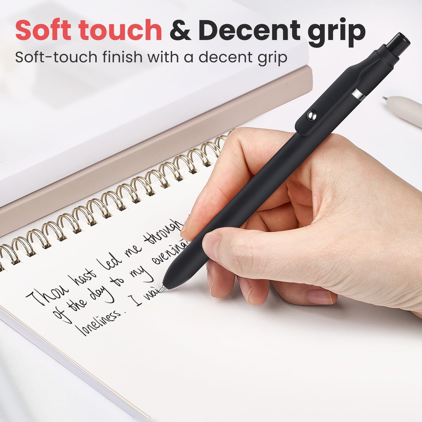 Sooez 40 Pack Bulk Pens Ballpoint, Black Ink Pens for Smooth Writing, Quick Dry Ball Point Pens Black, Medium Point 1.0mm Fidget Pens for Journaling, Office Supplies for Nurse Server