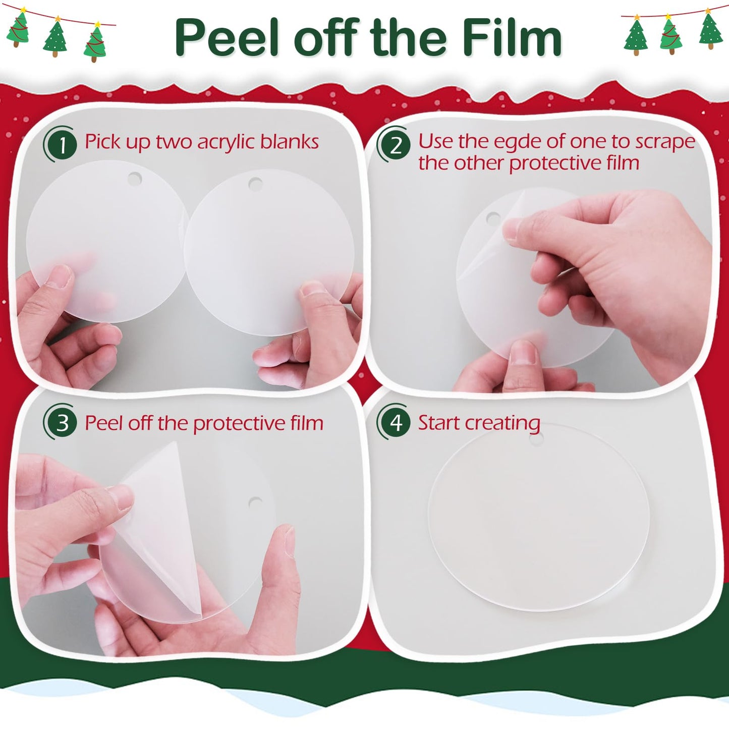 30 Pieces Clear Round Acrylic Keychain Blanks for Vinyl, 2.5 Inch Clear Round Acrylic Ornament Blanks with Hole, Perfect for Making Ornaments, Keychains, DIY Craft Project