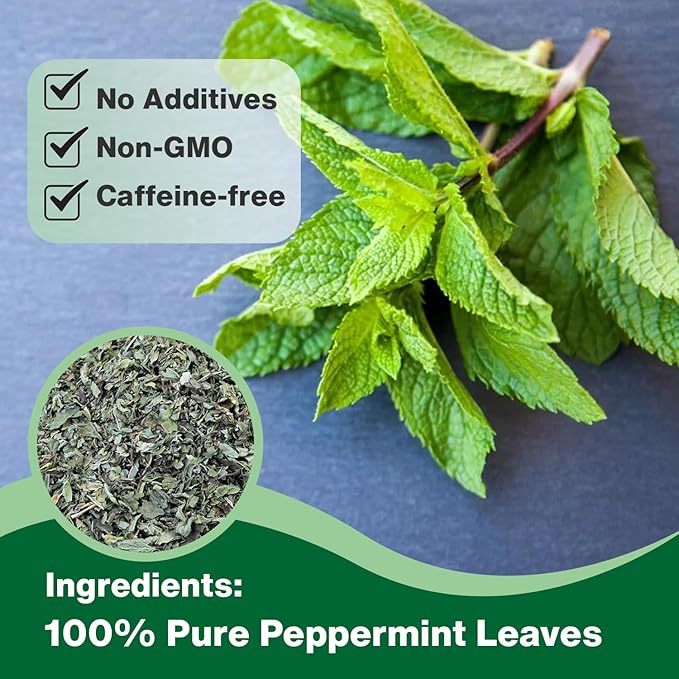 Natured Wellness Peppermint Tea Bags (Te De Menta) – Herbal Tea to Support Digestive Health, Sleep, and Relaxation – with Pure Peppermint Leaves – Non-GMO, Caffeine-free – 40 Teabags