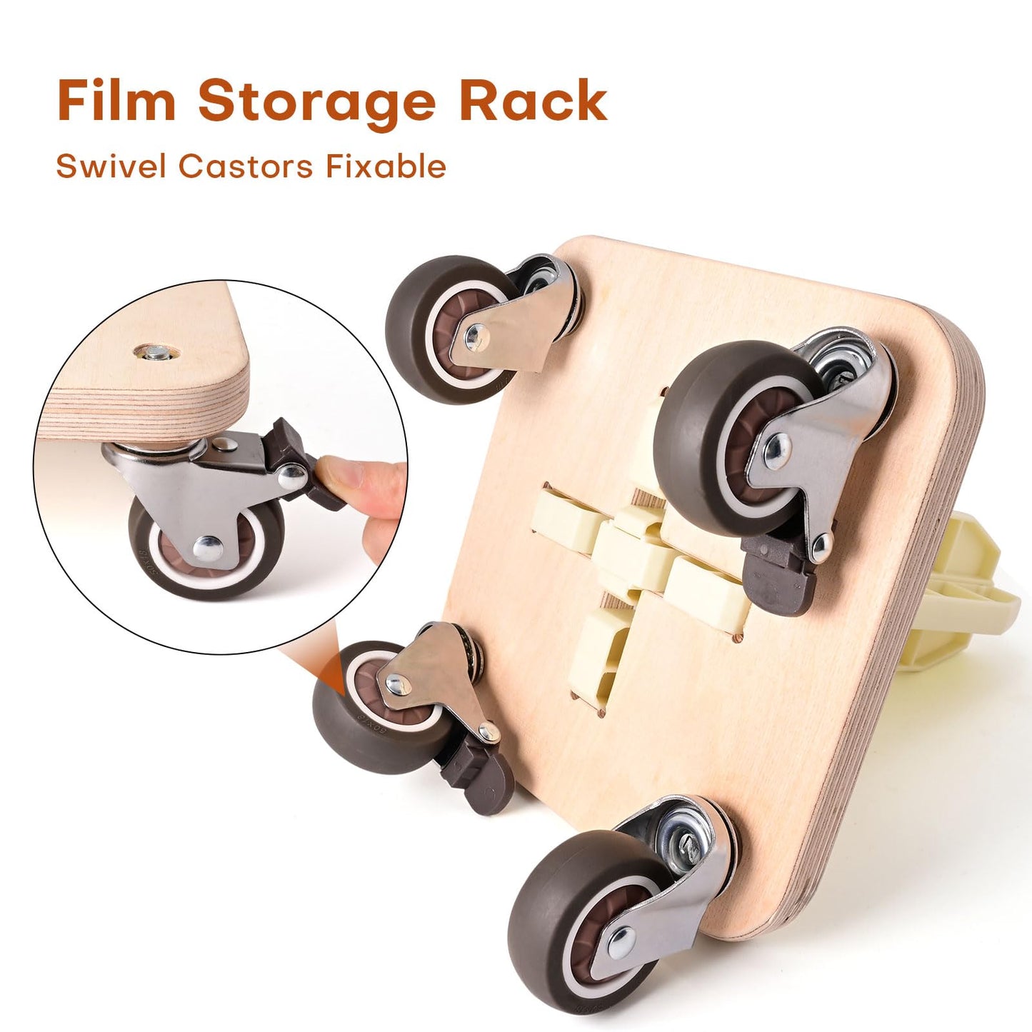 NEWISHTOOL Portable Vinyl Roll Rack Stand Storage Mobile Cart with Lockable Caster Wheels, Vinyl Rack Tool for Holds Car Wrap Material Rolls Media, Decal, Film, Transfer Paper Tape Roll Holder