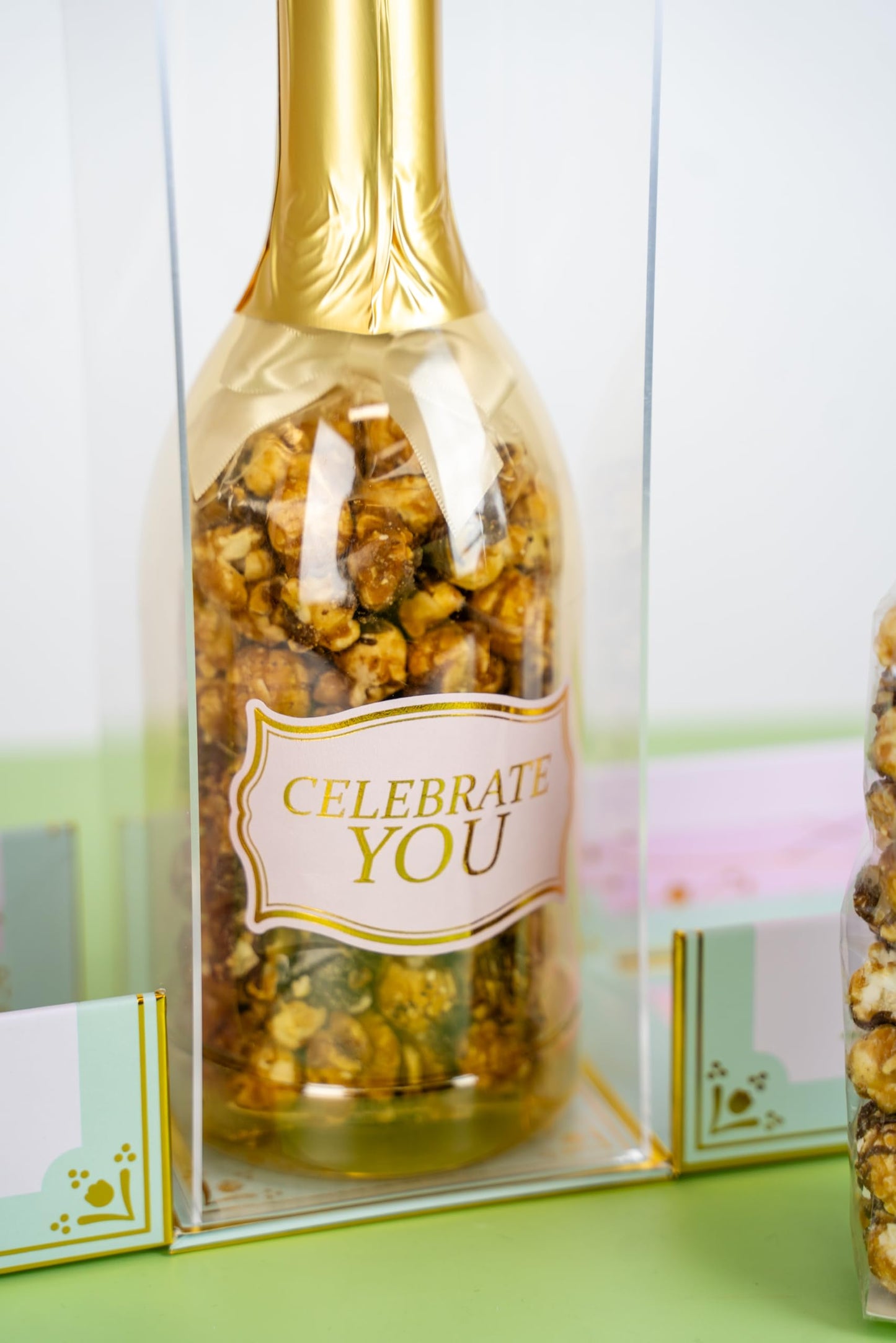 Birthday Floral Bubble Box with Chocolate Popcorn by Send A Cake, Ready to Gift, No Assembly Required - Unique Happy Birthday Gift for Women, Men, Sister, Mom, Dad, Best Friend