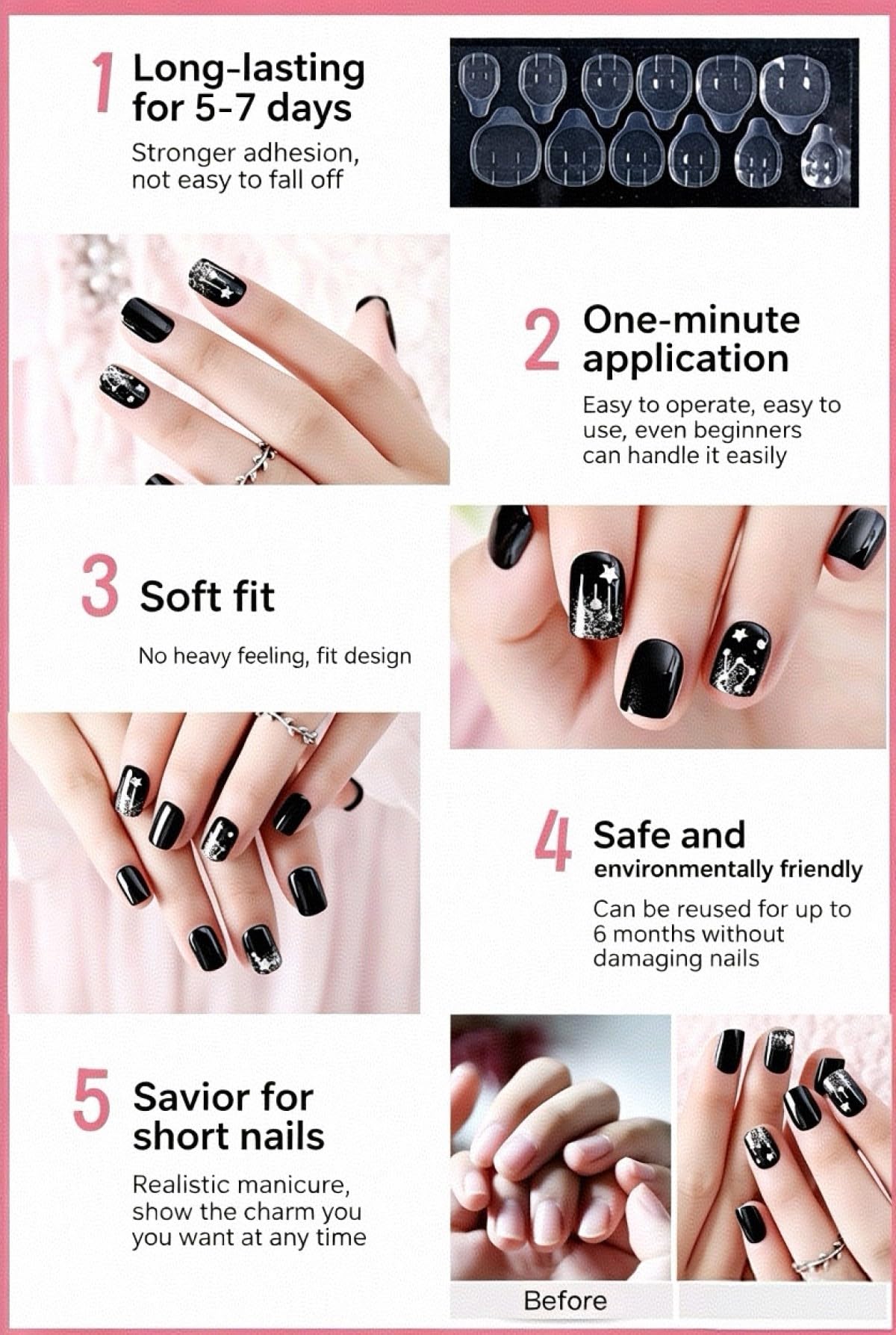 Chunmeng 24Pcs Long Ballet Press on Nails – Purple Halo Leopard Print, Reusable Salon Grade Fake Nails for Women
