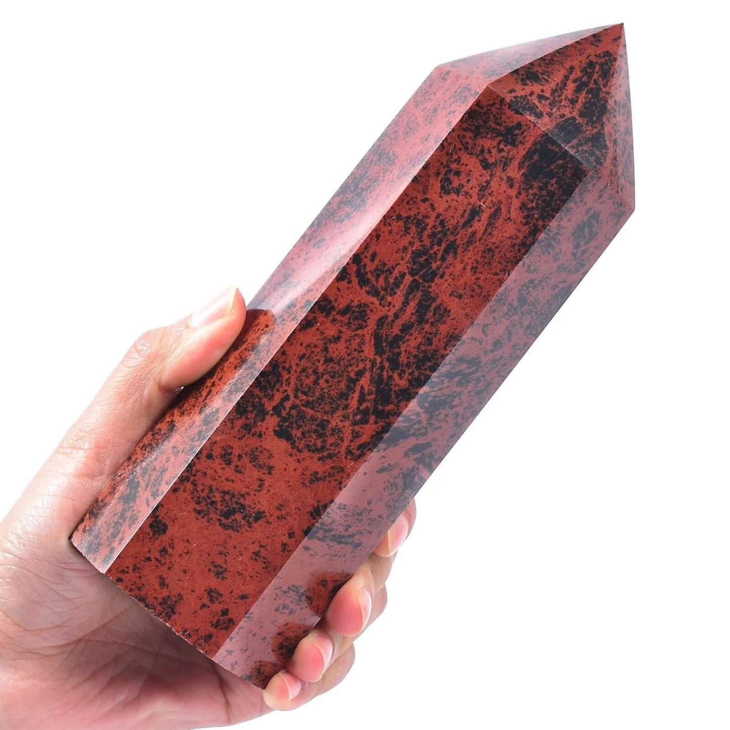 Mahogany Obsidian Stone Tower Obelisk Healing Crystal Wand Large Reiki Meditation Gifts 1.1-1.7 LBS