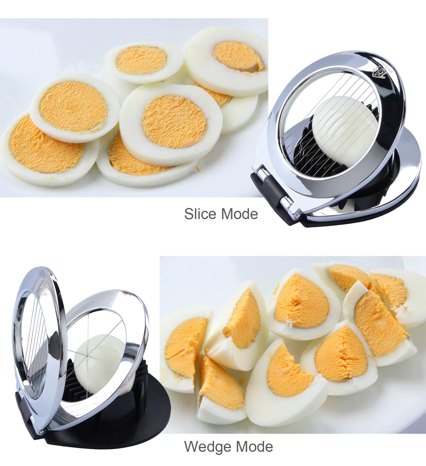 Vila KuChe Multi Function Stainless Steel Egg Slicer Hard Boiled Eggs Dishwasher Safe Heavy Duty Egg Cutter Kitchen Helper