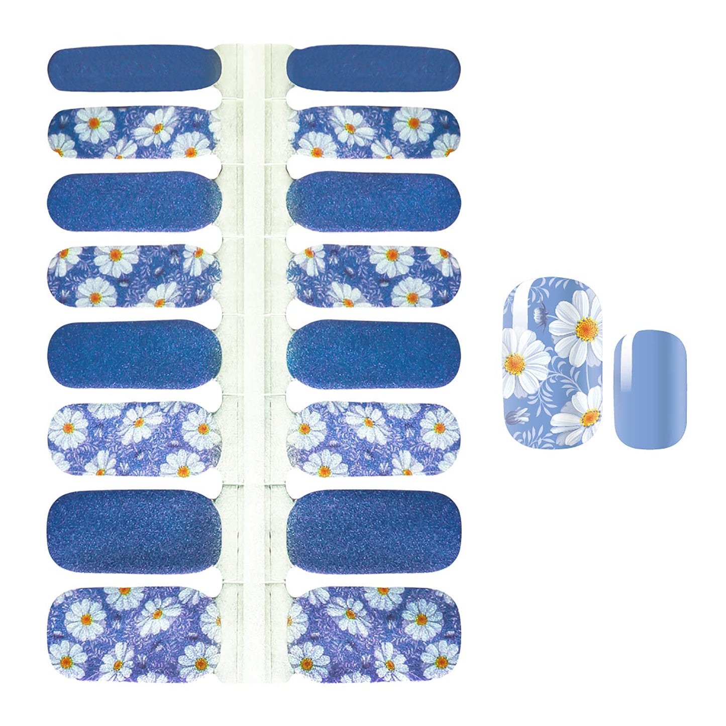 SILPECWEE 5 Sheets Flower Nail Polish Strips Self Adhesive Nail Stickers Full Nail Wraps Nail Art Accessories Nail Strips for Women with 1pc Nail File