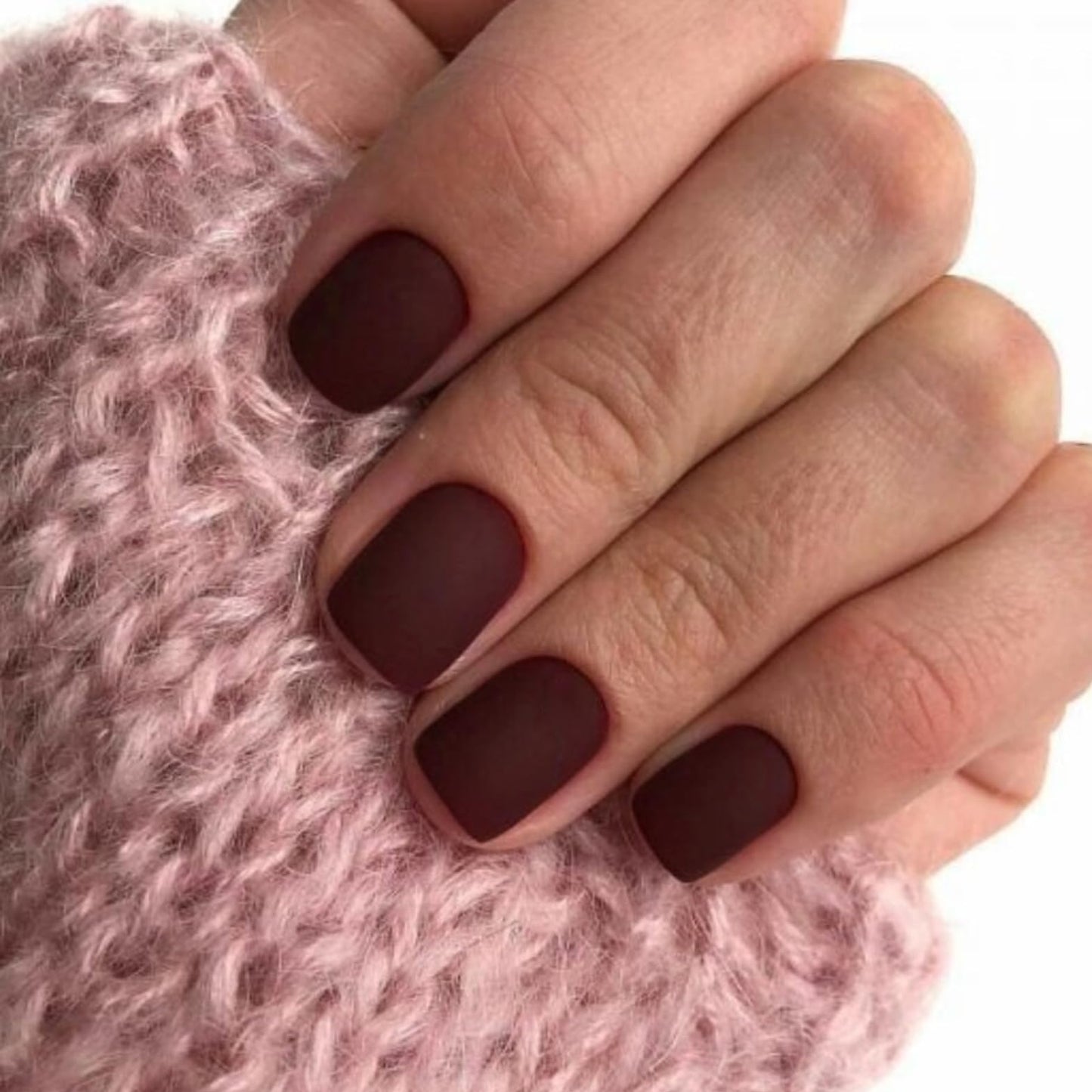 Matte Dark Red Press on Nails Short Square, Gel Nails Glue on 2025 Fall Colors Acrylic Nails Press ons Featured Protective Coat Thick Reusable Fake Nails 24Pcs Short Coffin Artificial Nails