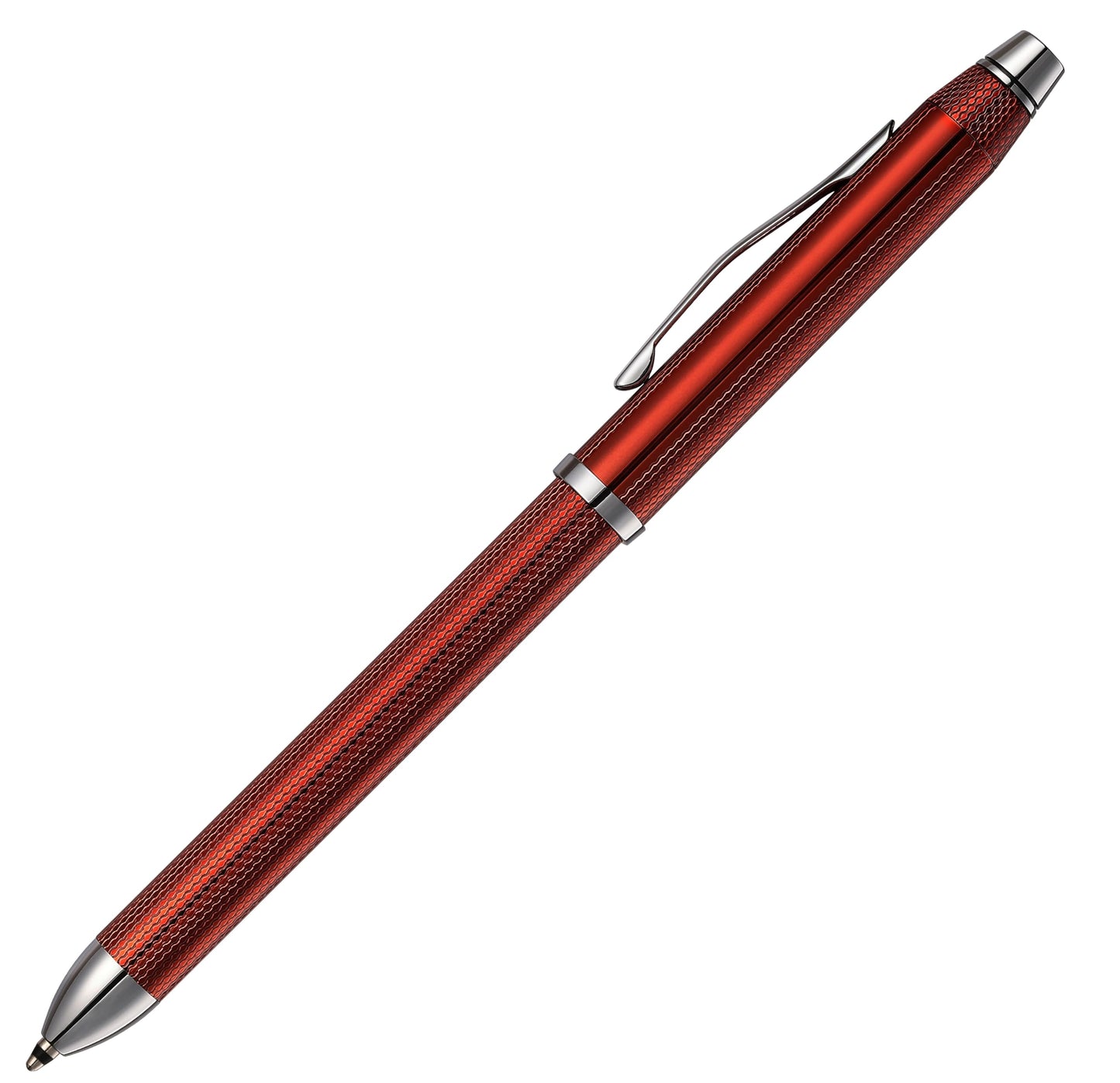Cross Tech3+ Engraved Refillable Multi-Function Ballpoint Pen with Stylus, Medium Ballpen And Pencil, Includes Premium Gift Box - Translucent Red