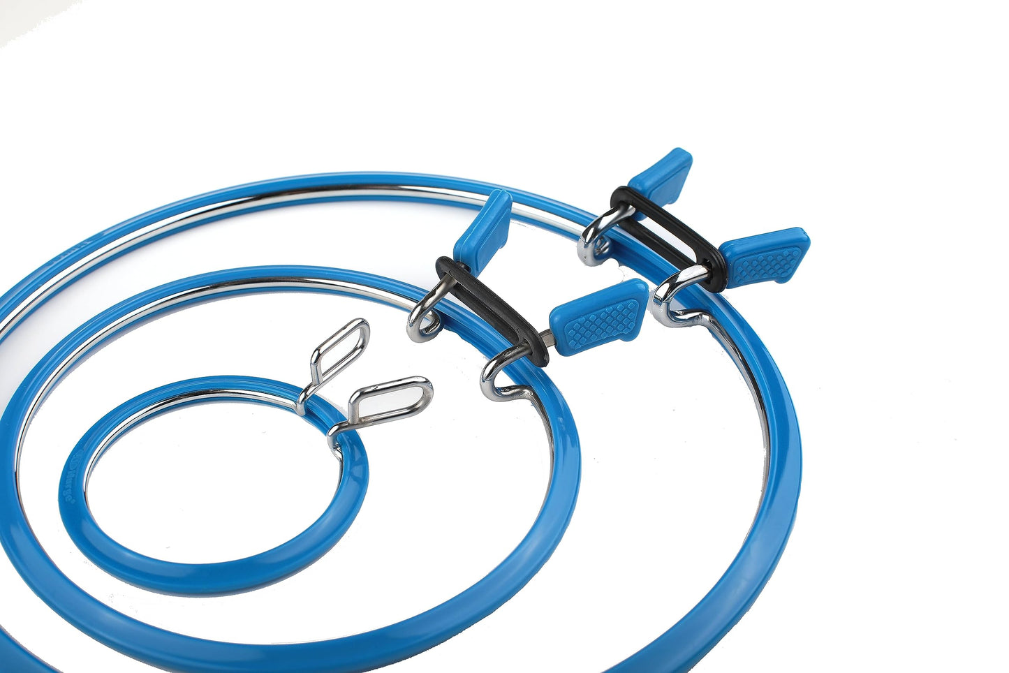 Nurge Premium Quality, Metal Spring Tension Embroidery Hoops, Cross Stich Hoop, Darning Hoops, Embroidery Tension Shed (Blue, Siz Mix)