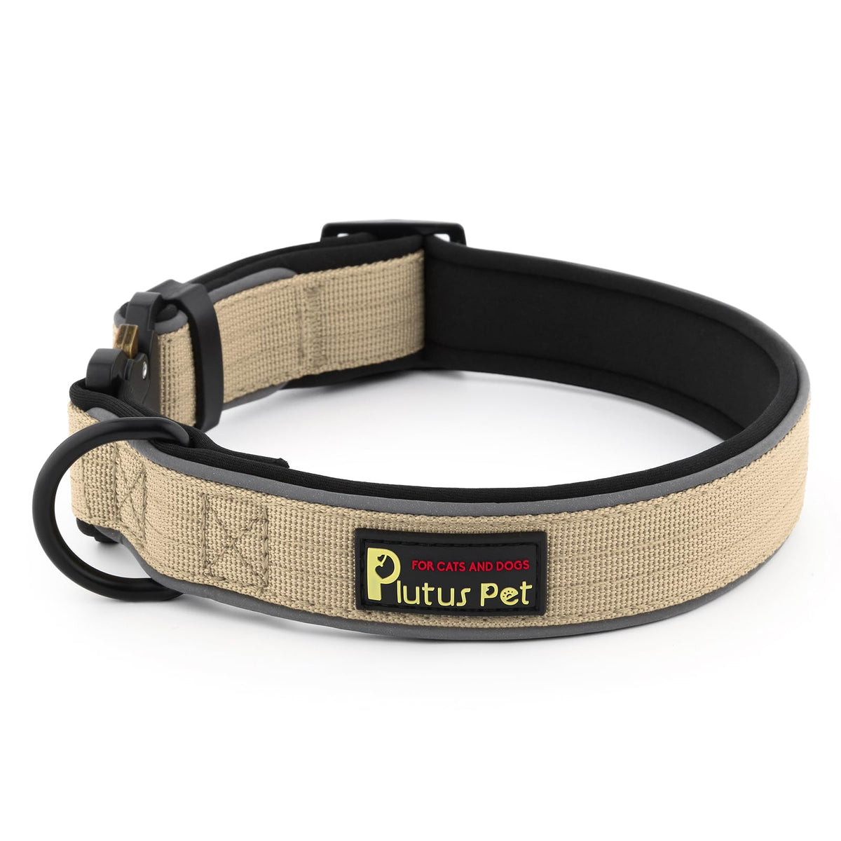 Plutus Pet Tactical Dog Collar, Reflective, for Small Medium Large Dogs