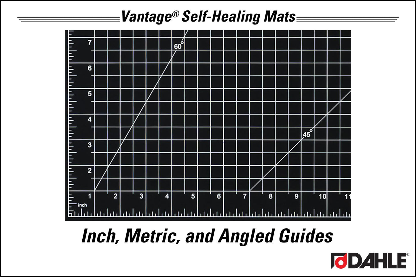 Dahle Vantage 10673 Premium Self-Healing Cutting Mat, 24"x36", 1/2" Grid, 5 Layers for Max Healing, Perfect for Crafts & Sewing, Black
