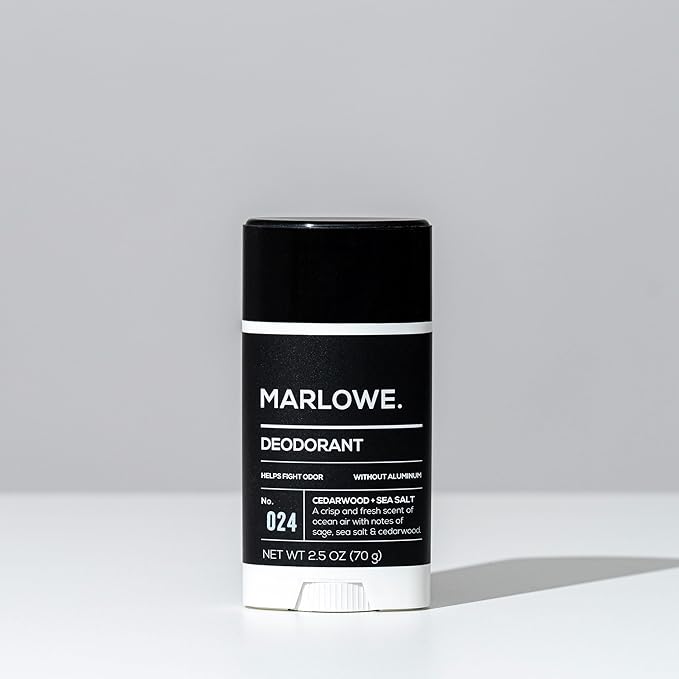 No. 024 Deodorant 2.5 oz, Jojoba Esters, Coconut Oil, Shea Butter & Tapioca Starch for Odor Protection, Formulated without Aluminum & Baking Soda, Fresh & Zesty Cedarwood + Sea Salt Scent