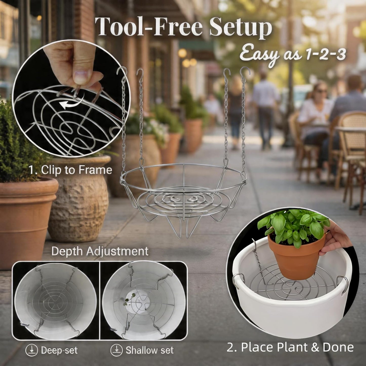 Planter Inserts for Large Pots Indoor Outdoor,304 Stainless Steel Plant Risers for Inside Pots, Height Adjustable Plant Inserts & Pot Risers for Cylindrical & Slightly Tapered Tall Planter(12-15'' Openning)