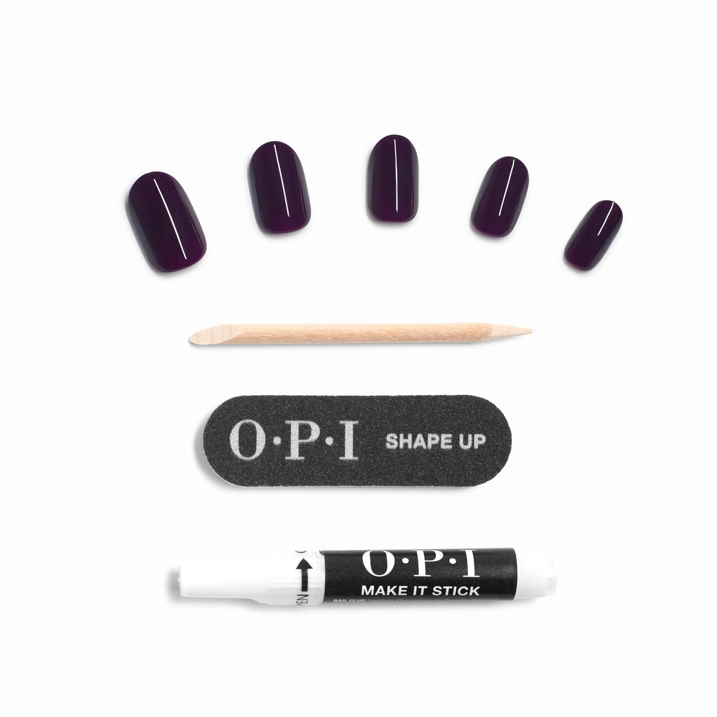 OPI On Point O Suzi Mio | Short Round Dark Purple Press On Nails | 24 Count with Nail Glue | Long Lasting, Reusable, Non-damaging | Fall 2025 Shades